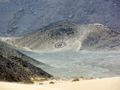 A single person ancient burial site is visible from far away (the inner circle was for family members to leave presents and the outer circle was to warn trespassers not to enter)

