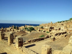 View out to sea from the cardo maximus; Tipaza
