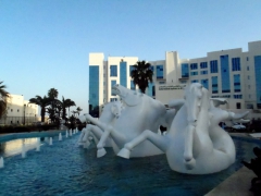 Fountain of mythical dancing sea horses in front of Palais Des Rais; Algiers
