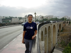 Becky on the Sidi Rached Bridge; Constantine
