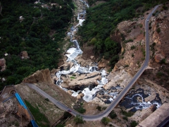 Aerial view  of river that flows through Constantine 
