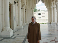 Becky at the Amir Abdel Kader Mosque; Constantine
