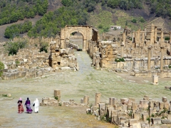 Djemila was largely empty of tourists, but we excitedly spied three locals wandering the empty ruins
