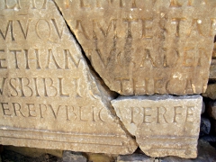 The library sign ("BIBLICTHECA"); Timgad

