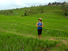 Becky enjoying Jatiluwih rice terraces