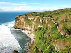 View of the 70 meter high cliff near Uluwatu Temple