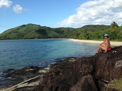 Becky admiring the views of Nacula island