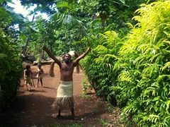 Village chief grants us access to his village; near Buraoloa