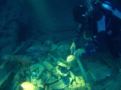 Troop equipment found while diving the Coolidge wreck site