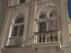 Ornate balcony of a Split hotel on the Riva