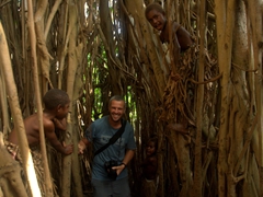 Robby getting surprised in the banyan tree