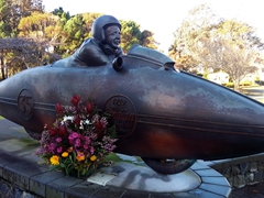 Statue of the legendary Burt Munro