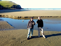 Thumbs up from Robby and Damien at Okains Bay