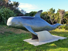 Monument of Pelorus Jack, a Risso's dolphin famous for escorting ships through the treacherous Cook Strait