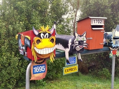 Animal mailboxes near Ohingaroa Bay