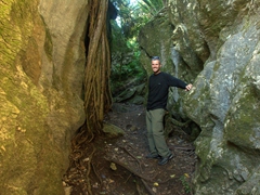 Robby enjoying our short hike through the limestone gullies of Grove Scenic Reserve