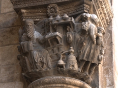 The columns of the porch of the Rector's Palace have capitals with the most intricately carved figural representations