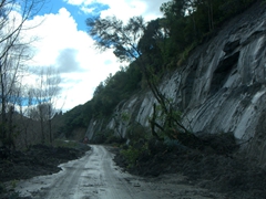 Landslide along Whanganui River Road