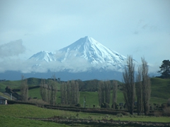 Another view of Mount Taranaki as we drove towards Stratford. Sadly, this was the best view we'd get of the volcano because cloud cover obscured our view later in the day