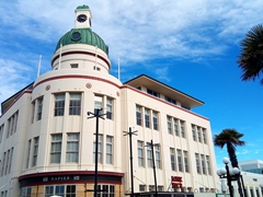 Art Deco Dome Clock Tower. Napier was rebuilt after a devastating 1931 earthquake. It is one of the only towns in the world built entirely during the Art Deco era