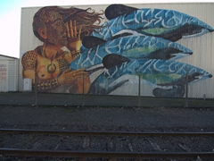 Napier port mural of the critically endangered Maui's Dolphin