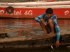 Catching fish in the Ganges