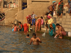 Despite the high level of fecal coliform in the Ganges River, people still flock to bathe and drink it