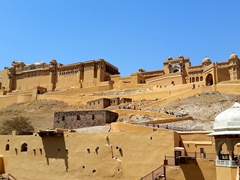 Amber Fort devoid of tourists in the mid-day heat