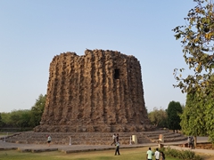 The base of a second incomplete minaret at the Qutb Complex in Delhi