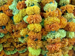 Flower garlands for sale; Sarnath