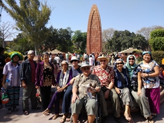 Family photo at Jallianwala Bagh, the memorial site of the 13 April 1919 massacre (Sikh pilgrims murdered by troops of the British Indian army)
