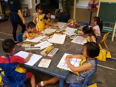 Drawing class for school kids; Museum of Fine Arts