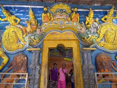 Ornate entrance to a monastery cave; Aluvihare Rock Temple