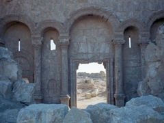 Another view of Resafa's north gate, made entirely out of white gypsum stone