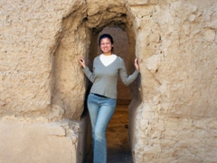 Becky in an arch at Dura Europos