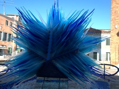 Blue glass star structure, Campo Santo Stefano; Murano