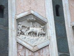 Six sided marble decoration on Giotto's Bell Tower