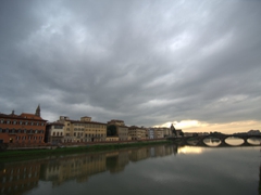 Sunset over the Arno River