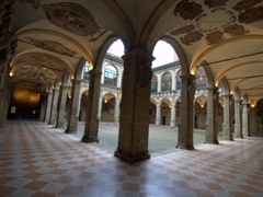 Inner couryard portico of the Archiginnasio