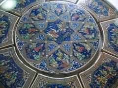 Ornate table top on display at the Glassware Museum, Tehran