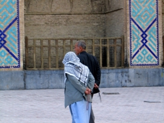 Visitors to a mosque, Yazd