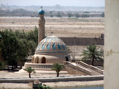 A picturesque mosque, as seen from the balcony of Victory over America/Iran Palace