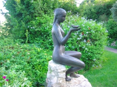 A serene moment, captured in the Ursula Malbin Sculpture Park; Haifa