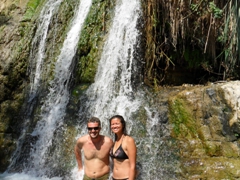 Cooling down in David's Waterfall; Ein Gedi Nature Reserve