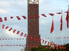 Tunis' clock tower located at the western end of Avenue Habib Bourguiba