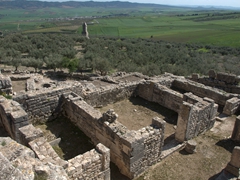 View overlooking Dougga with the Libyco-Punic Mausoleum in the background