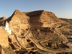 Chenini has been inhabited since the 12th century AD. This is the view from the kasbah looking back towards the other side of the mountain