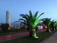 Evening shot along the Batumi boulevard