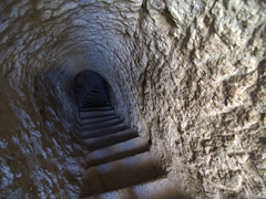 Stairs leading down Vardzia cave city