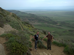 Lars and Robby at the top of Mount Gareja, dangerously close to the Azerbaijan border